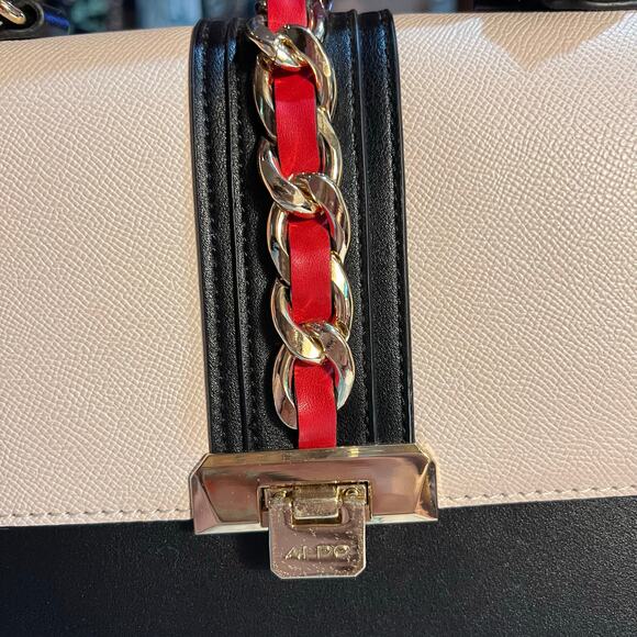 ALDO Satchel Purse Handbag w/ Scarf & Removable Cross-Body Strap — 10″ × 8″ × 4″ - Picture 14 of 14